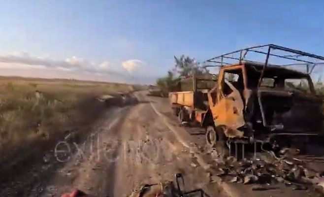 Украинские дроны разгромили колонну из 50 российских машин под Малиновкой в Донецкой области