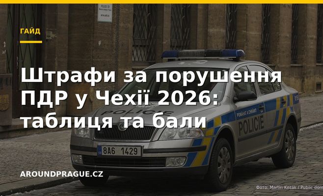 Штрафи за порушення ПДР у Чехії 2026: таблиця та бали