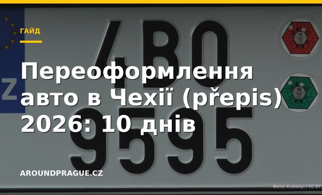 Переоформлення авто в Чехії (přepis) 2026: 10 днів