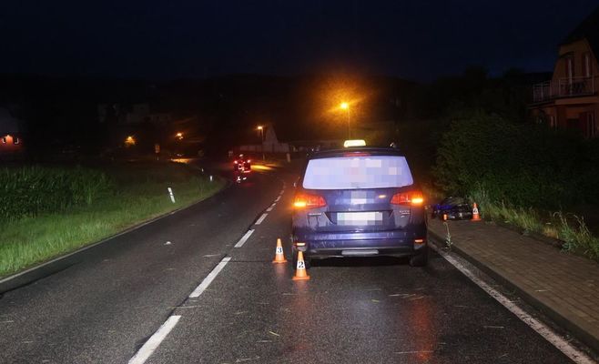 Drunk Cyclist Lying in the Road Near Trutnov Has Legs Run Over by Car