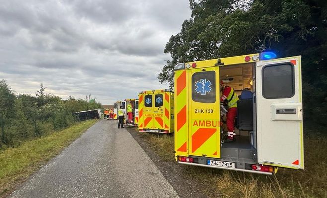 Minibus with 13 passengers veers off D11 highway