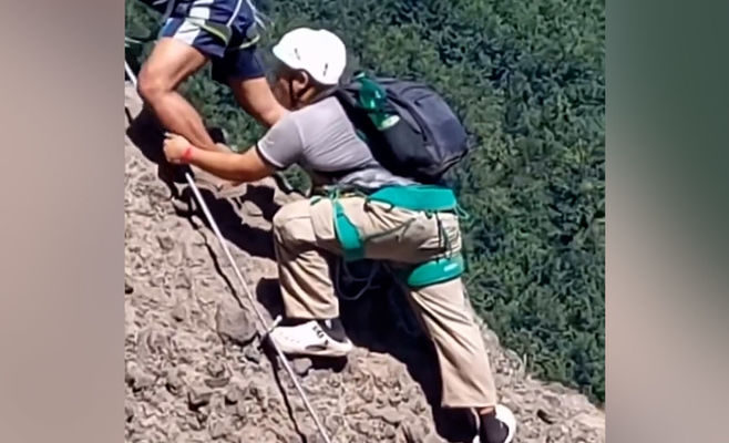 Турист покорил словацкую via ferrata в шлёпанцах и взбудоражил соцсети