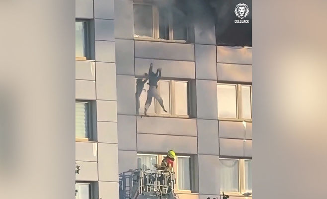 Berlin: Woman Escapes Fire by Jumping from 11th Floor onto a Tiny Ledge