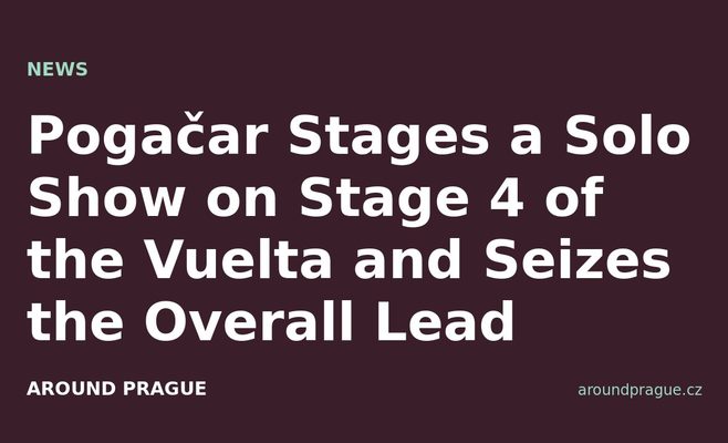Pogačar Stages a Solo Show on Stage 4 of the Vuelta and Seizes the Overall Lead