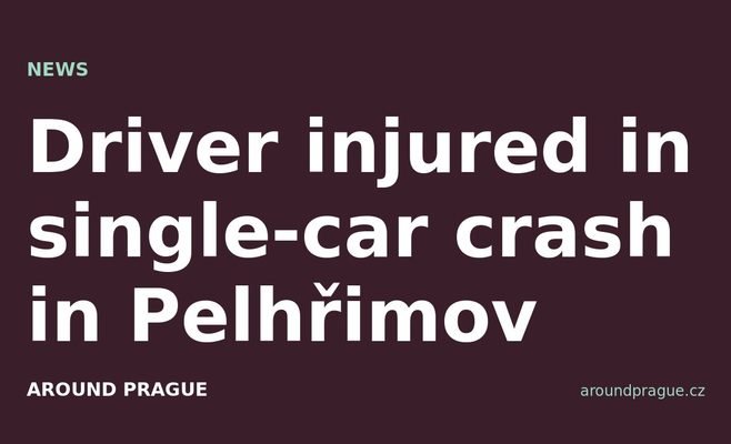 Driver injured in single-car crash in Pelhřimov