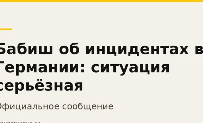 Бабиш об инцидентах в Германии: ситуация серьёзная