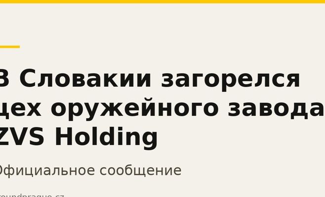 В Словакии загорелся цех оружейного завода ZVS Holding