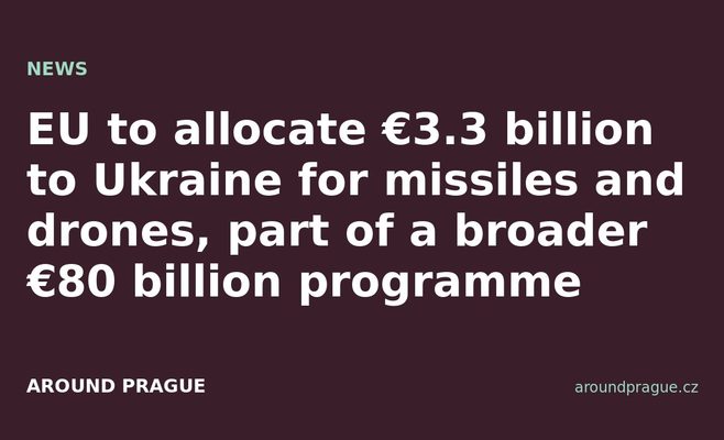 EU to allocate €3.3 billion to Ukraine for missiles and drones, part of a broader €80 billion programme