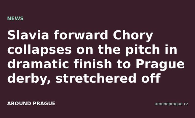 Slavia forward Chory collapses on the pitch in dramatic finish to Prague derby, stretchered off