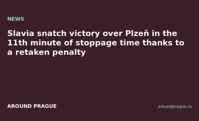 Slavia snatch victory over Plzeň in the 11th minute of stoppage time thanks to a retaken penalty