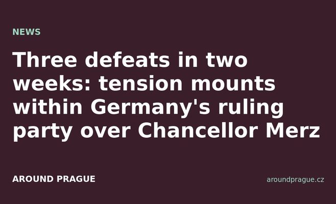 Three defeats in two weeks: tension mounts within Germany's ruling party over Chancellor Merz