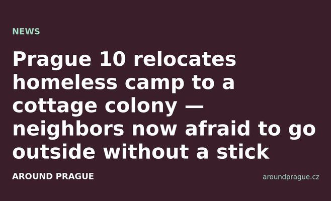 Prague 10 relocates homeless camp to a cottage colony — neighbors now afraid to go outside without a stick