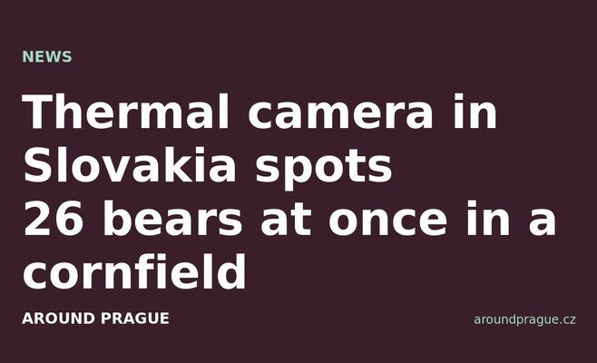 Thermal camera in Slovakia spots 26 bears at once in a cornfield