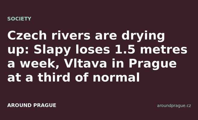 Czech rivers are drying up: Slapy loses 1.5 metres a week, Vltava in Prague at a third of normal