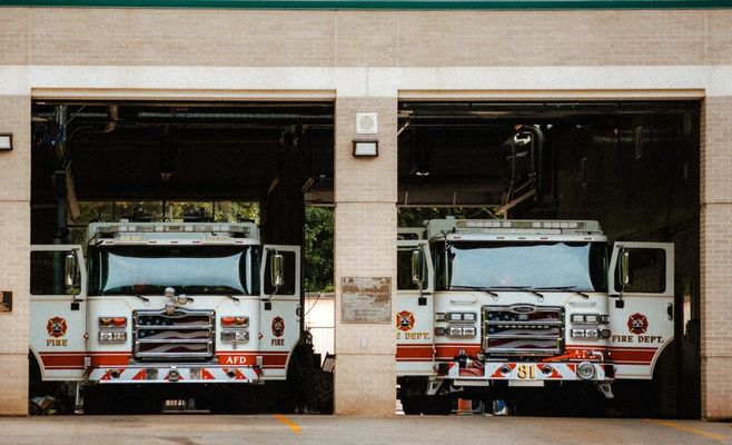 Prague firefighters free truck stuck under viaduct in Krč