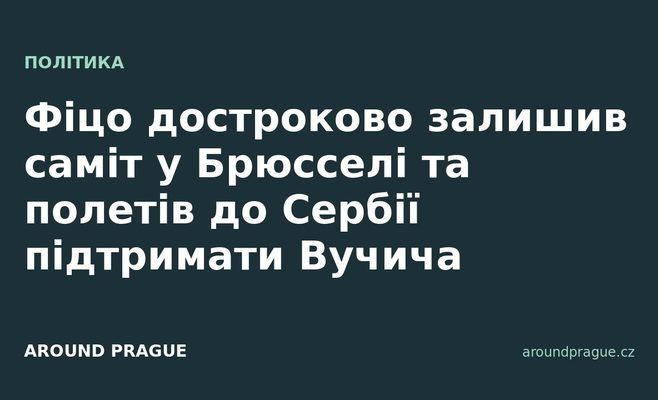 Фіцо достроково залишив саміт у Брюсселі та полетів до Сербії підтримати Вучича