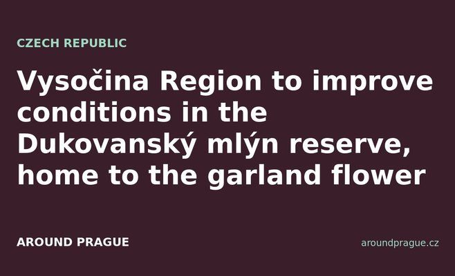 Vysočina Region to improve conditions in the Dukovanský mlýn reserve, home to the garland flower