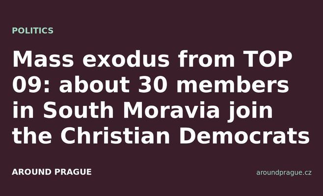 Mass exodus from TOP 09: about 30 members in South Moravia join the Christian Democrats