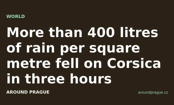 More than 400 litres of rain per square metre fell on Corsica in three hours