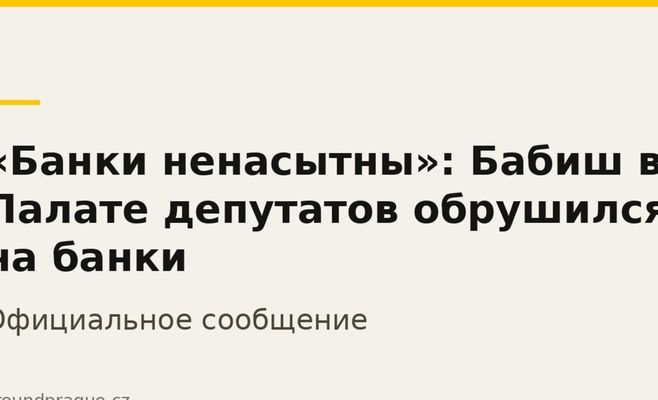 «Банки ненасытны»: Бабиш в Палате депутатов обрушился на банки