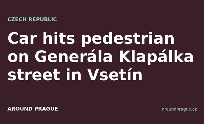 Car hits pedestrian on Generála Klapálka street in Vsetín