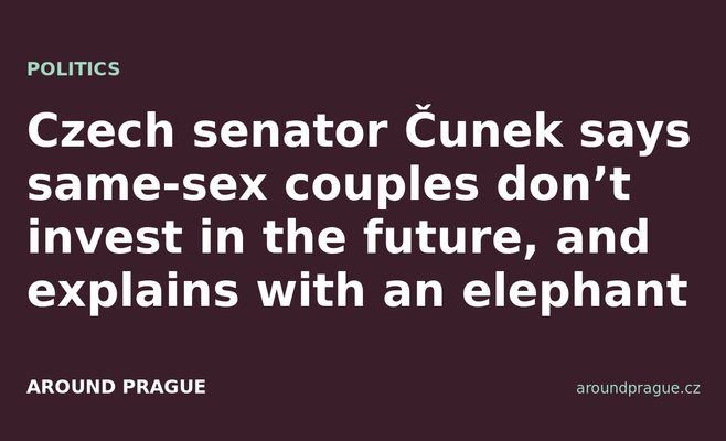 Czech senator Čunek says same-sex couples don’t invest in the future, and explains with an elephant