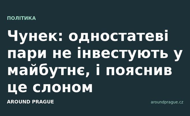 Чунек: одностатеві пари не інвестують у майбутнє, і пояснив це слоном