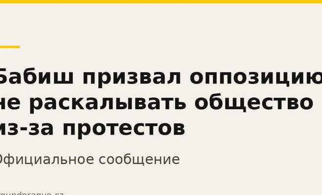 Бабиш призвал оппозицию не раскалывать общество из-за протестов