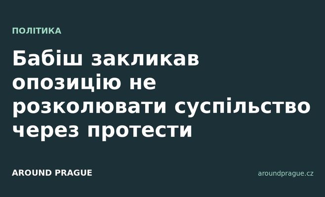 Бабіш закликав опозицію не розколювати суспільство через протести