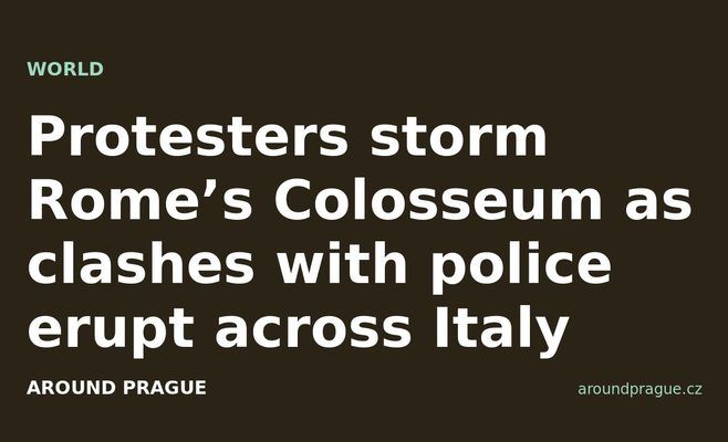 Protesters storm Rome’s Colosseum as clashes with police erupt across Italy