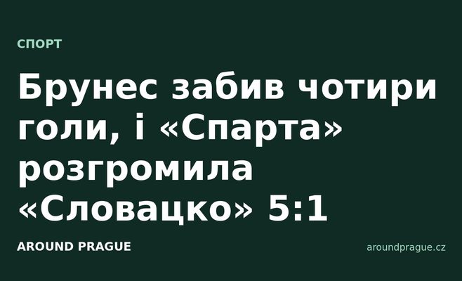 Брунес забив чотири голи, і «Спарта» розгромила «Словацко» 5:1