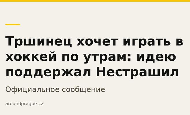 Тршинець хоче грати в хокей зранку: ідею підтримав Нестрашил