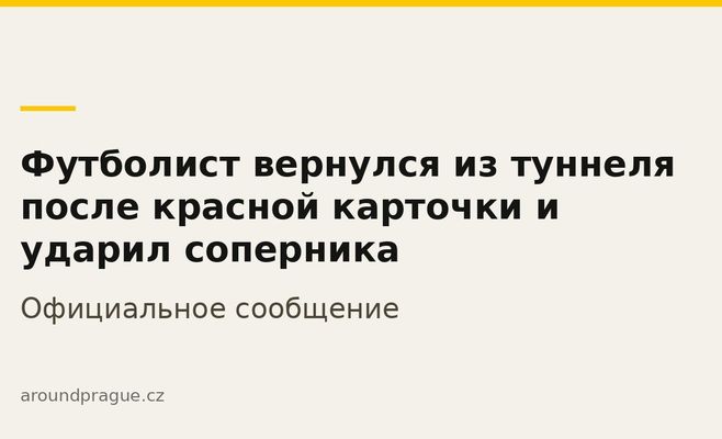 Футболист вернулся из туннеля после красной карточки и ударил соперника