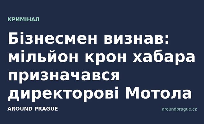 Бізнесмен визнав: мільйон крон хабара призначався директорові Мотола