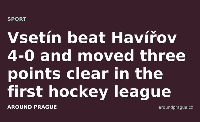 Vsetín beat Havířov 4-0 and moved three points clear in the first hockey league