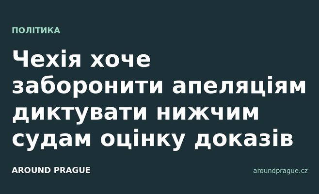 Чехія хоче заборонити апеляціям диктувати нижчим судам оцінку доказів