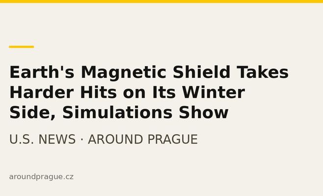 Earth's Magnetic Shield Takes Harder Hits on Its Winter Side, Simulations Show