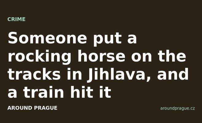 Someone put a rocking horse on the tracks in Jihlava, and a train hit it