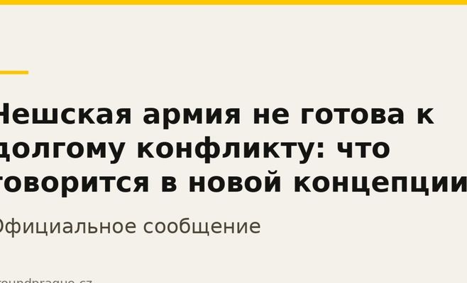 Чешская армия не готова к долгому конфликту: что говорится в новой концепции
