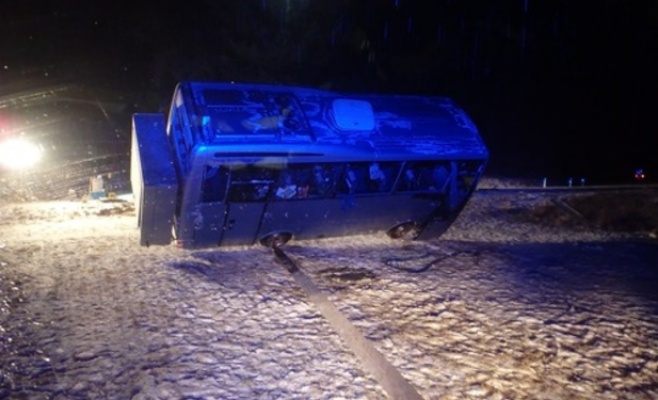 В Чехии перевернулся автобус со студентами