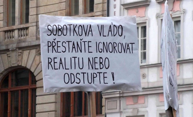 На Вацлавской площади в Праге собрались противники приёма беженцев