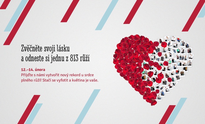 Самое большое валентинское сердце в торговой галерее Myslbek