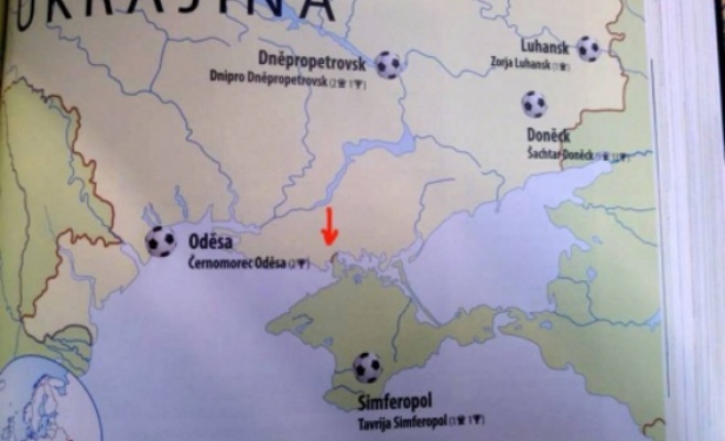 В чешском «Футбольном атласе мира» Крым обозначен, как территория России