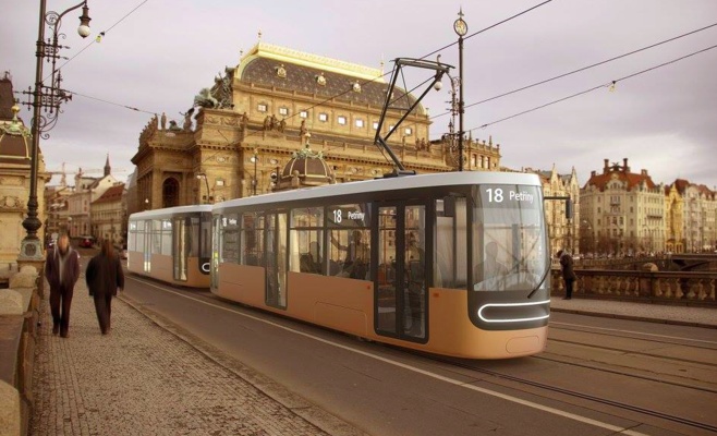 Студенты представители своё видение трамваев в Праге