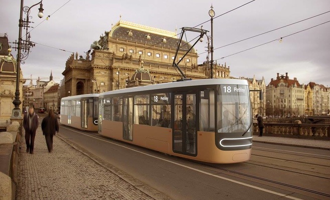 Студенты представители своё видение трамваев в Праге