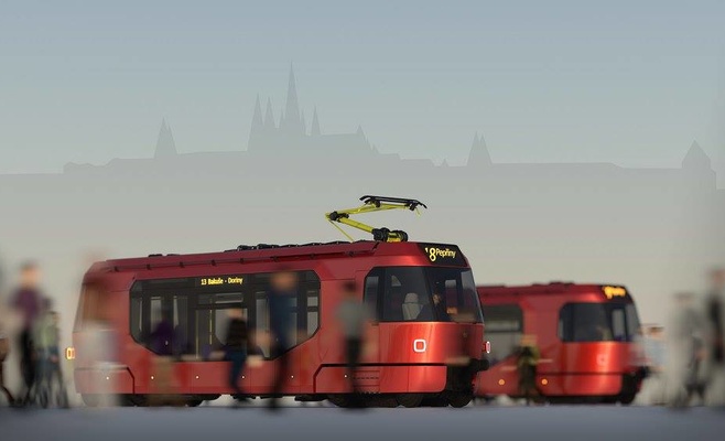 Студенты представители своё видение трамваев в Праге