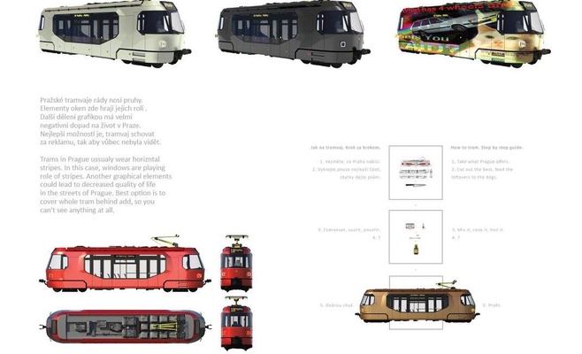 Студенты представители своё видение трамваев в Праге