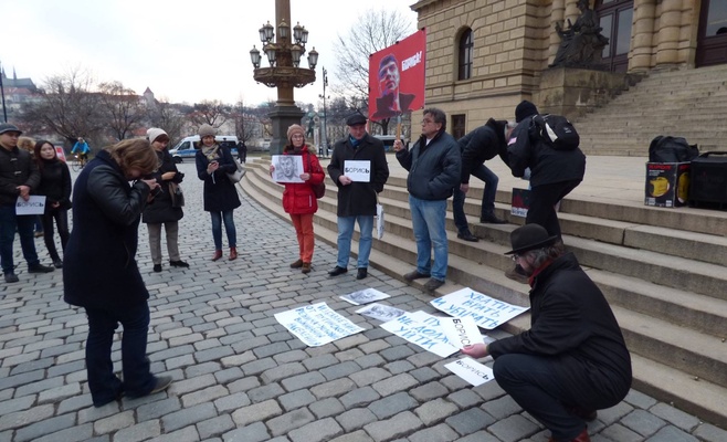 В Праге состоялась акция памяти Бориса Немцова