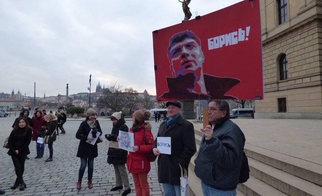 В Праге состоялась акция памяти Бориса Немцова