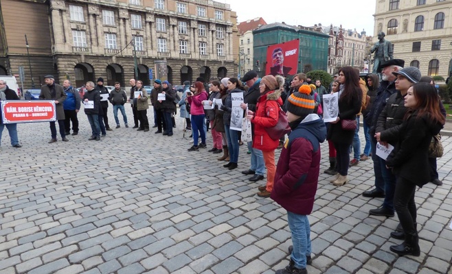 В Праге состоялась акция памяти Бориса Немцова